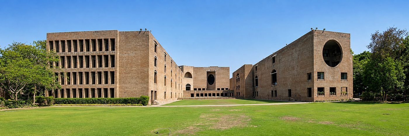 IIM Ahmedabad campus, the iconic red-brick Louis Kahn-designed academic buildings