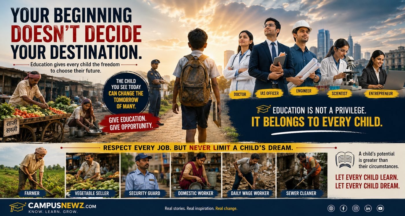 Your beginning doesn't decide your destination — the farmer, vegetable seller, security guard, domestic worker, daily wage worker and sewer cleaner whose work makes every ordinary day possible.